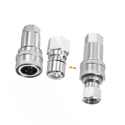 Set of 4 Hydraulic Quick Connectors M14x1.5mm Female Thread Fittings