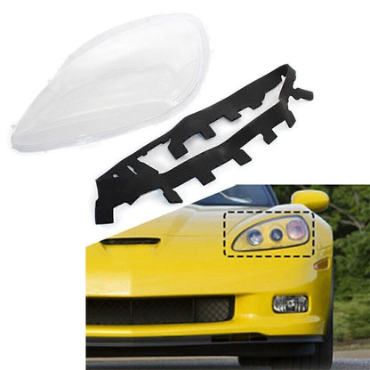 Clear Left Headlight Lens Cover + Gaskets for Chevrolet Corvette C6 (2005–2013)