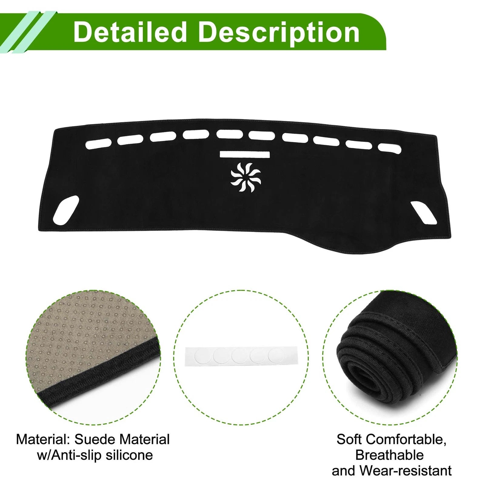 Dashboard Dash Cover Mat Replacement for Mercedes Benz GLA Class X156 (2014–2020) Black