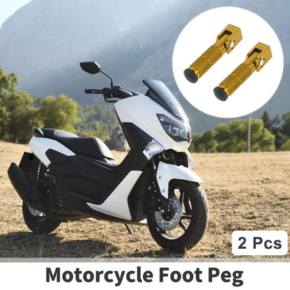 2pcs Motorcycle Rear Foot Pegs 90 Degree Aluminum Alloy for Bicycle Gold (—)