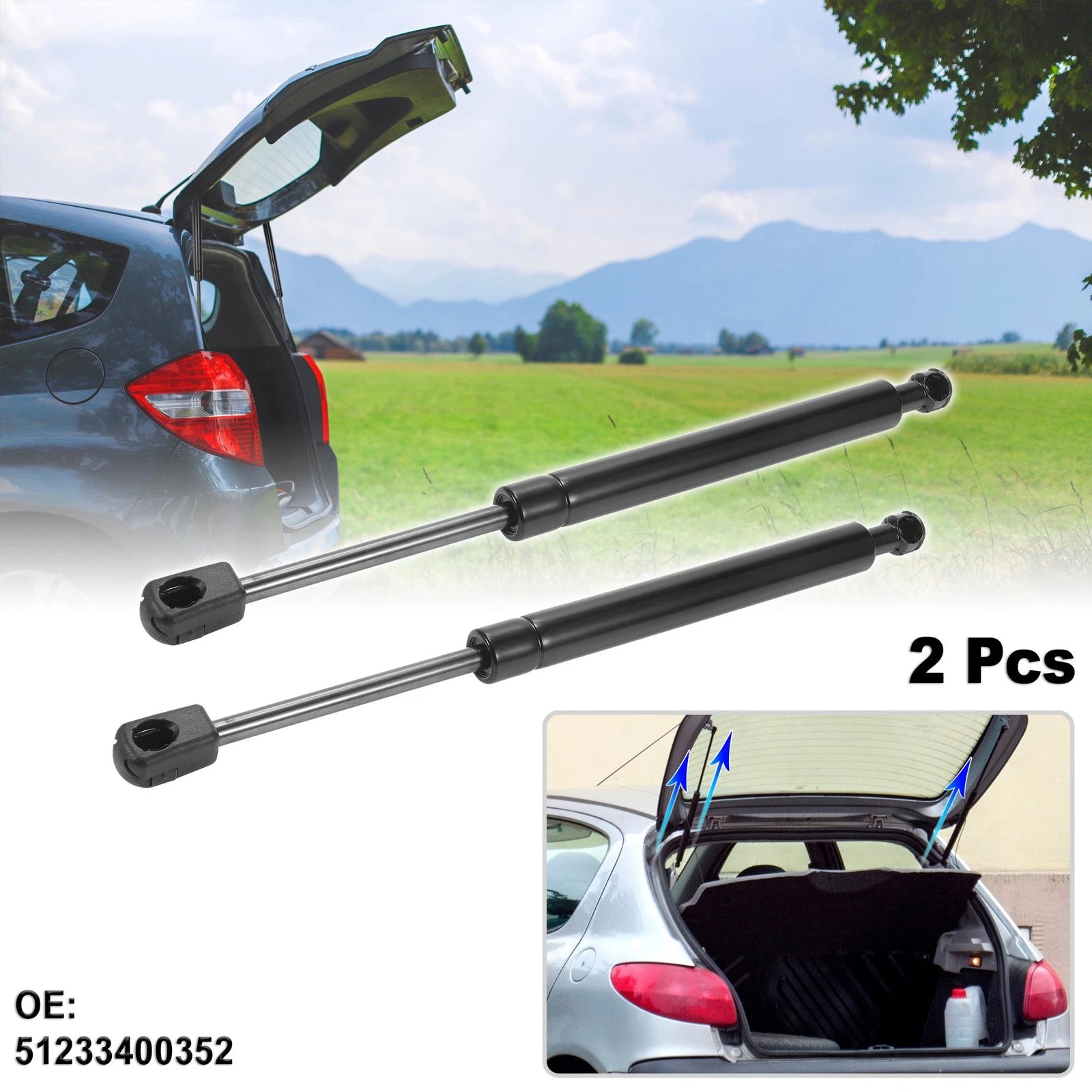 Hood Lift Support Gas Struts Front Replacement Set for BMW X3 E83 (2004–2010)
