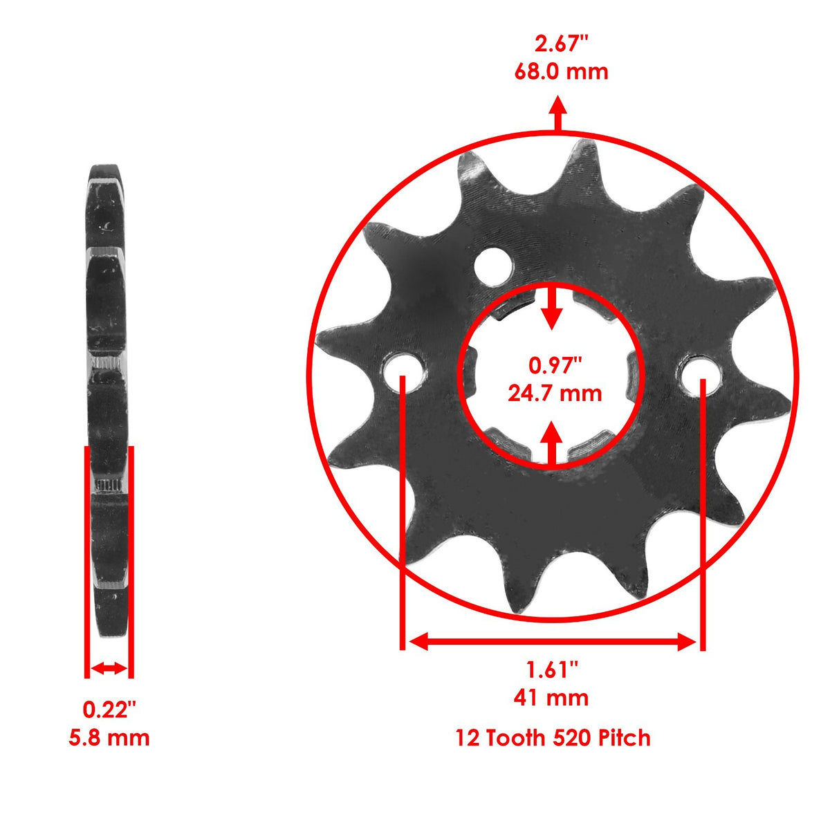 Drive Chain and Sprockets Kit Replacement for Yamaha Breeze 125 (1989–2004)