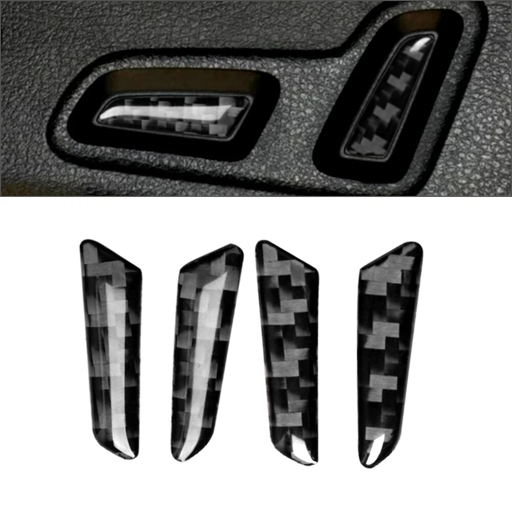 Carbon Fiber Seat Adjustment Switch Panel Cover Trim for Audi A4 A5 (2008–2020)