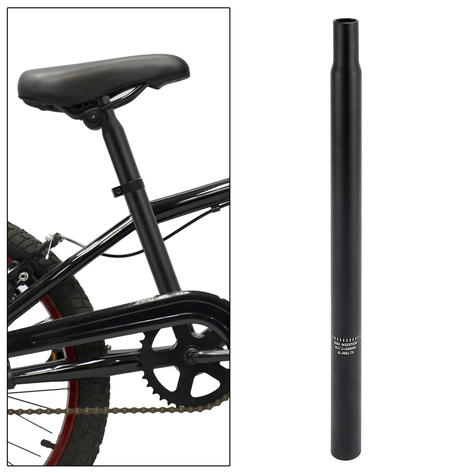 Aluminum Bicycle Seat Post 27.2mm Replacement for Seat Tube Black (—)