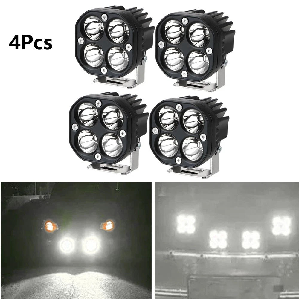 Set of 4 LED Work Light Cube Pods for Offroad Vehicles (Universal)