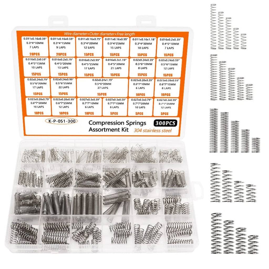 Stainless Steel Compression Spring Kit for Diverse Sizes (300)