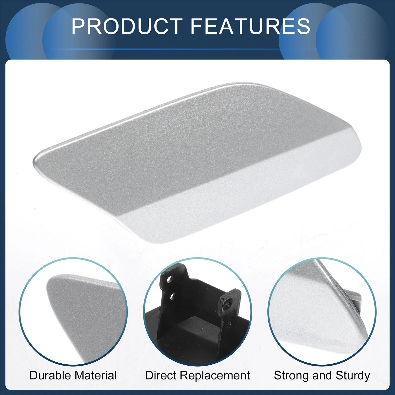 Front Right Washer Nozzle Cover Cap for VW Golf MK7 (2013–2016) Silver Tone