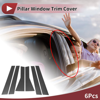 Door Pillar Window Trim Kit Black Carbon Fiber for Subaru Forester (2019–2024)