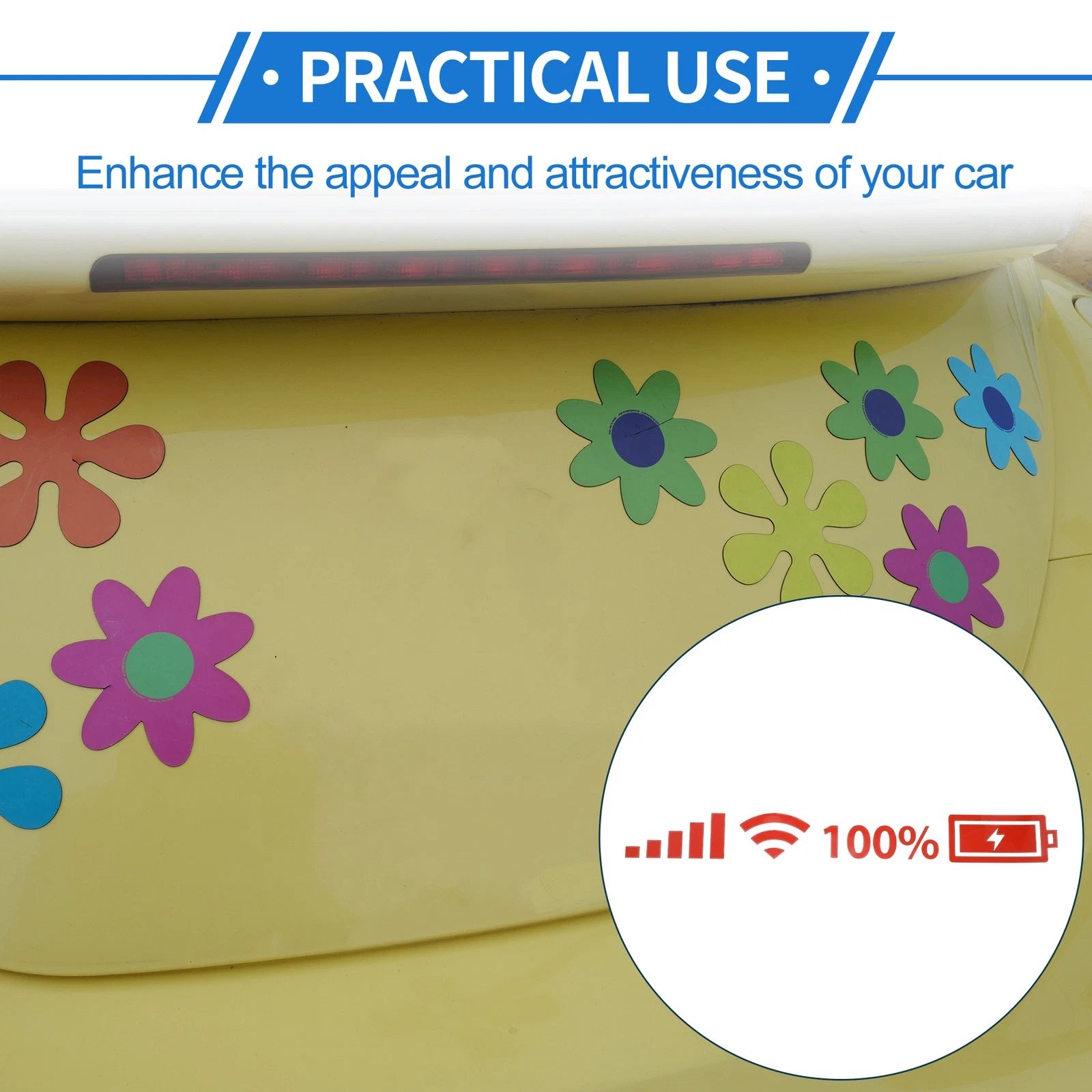 Reflective Bumper Decal for WiFi Signal (Reflective Red Square)