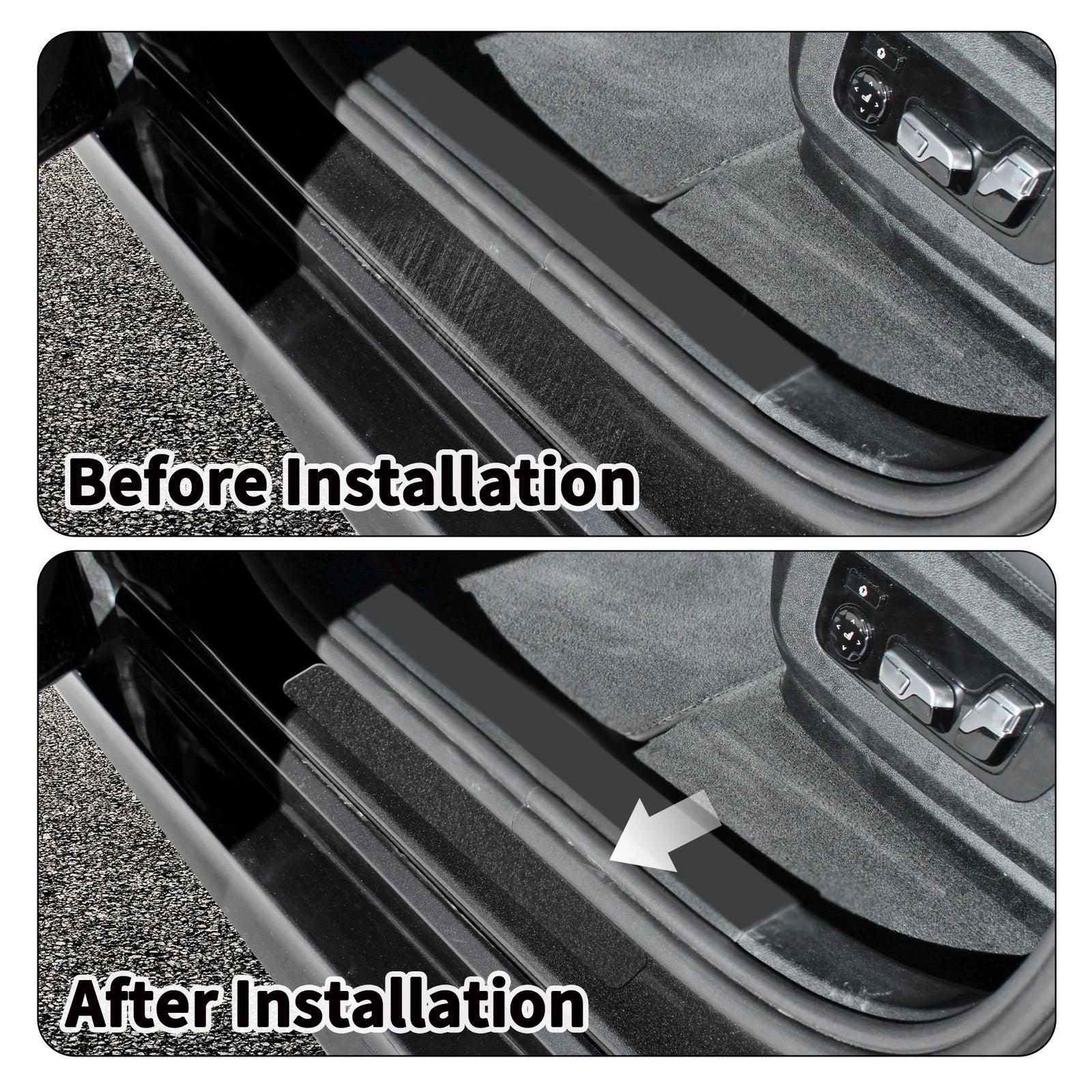 Rear Bumper Edge Guards for - 90cm Black 1 pc