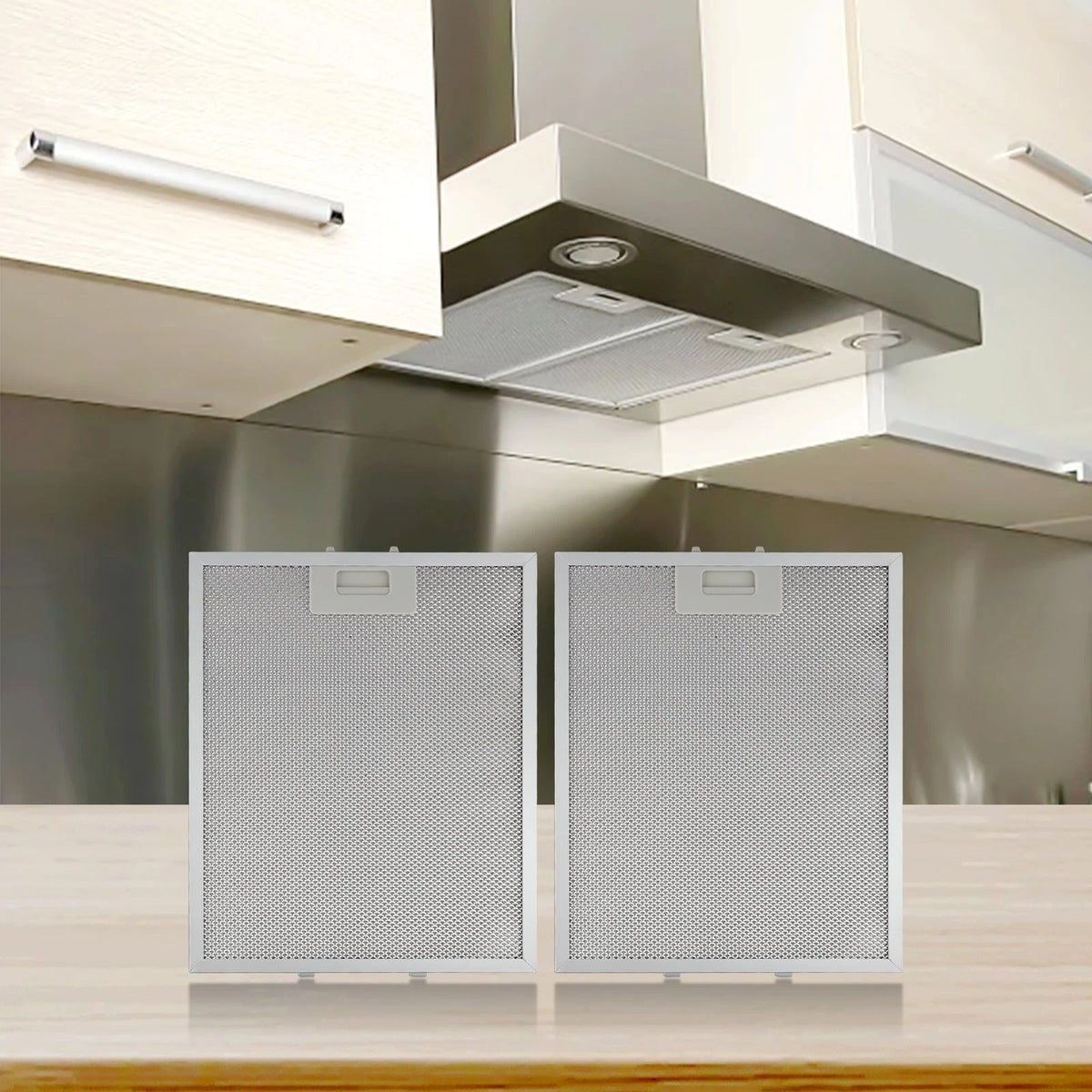 Set of 2 Metal Mesh Grease Filtration Filters 280x350mm