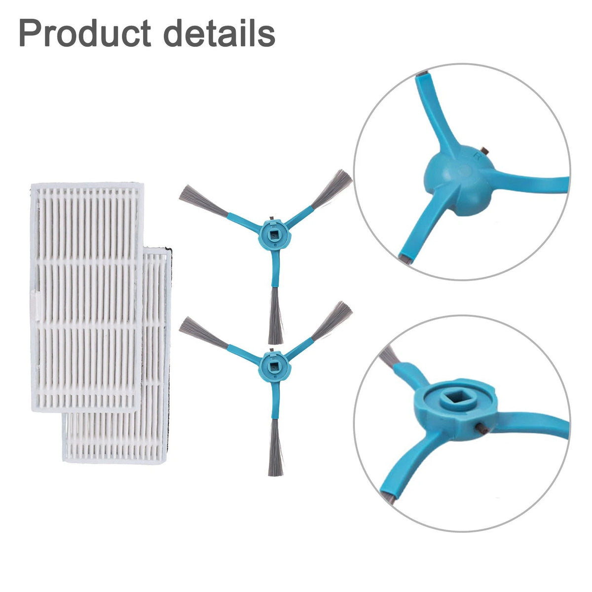 Side Brushes and Filters Maintenance Set for Cecotec Conga