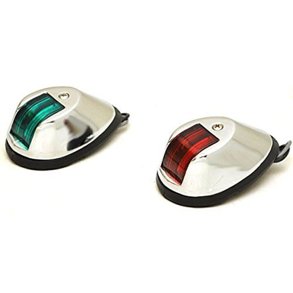Pair of Boat Navigation Side Lights 12V Red Green Vertical Mount