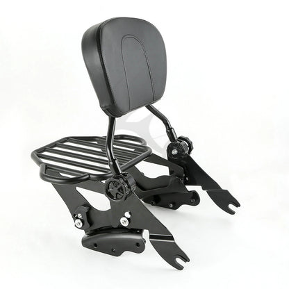 Backrest Pad Sissy Bar Rack & 4 Point Docking for Harley Touring (2009–2013)