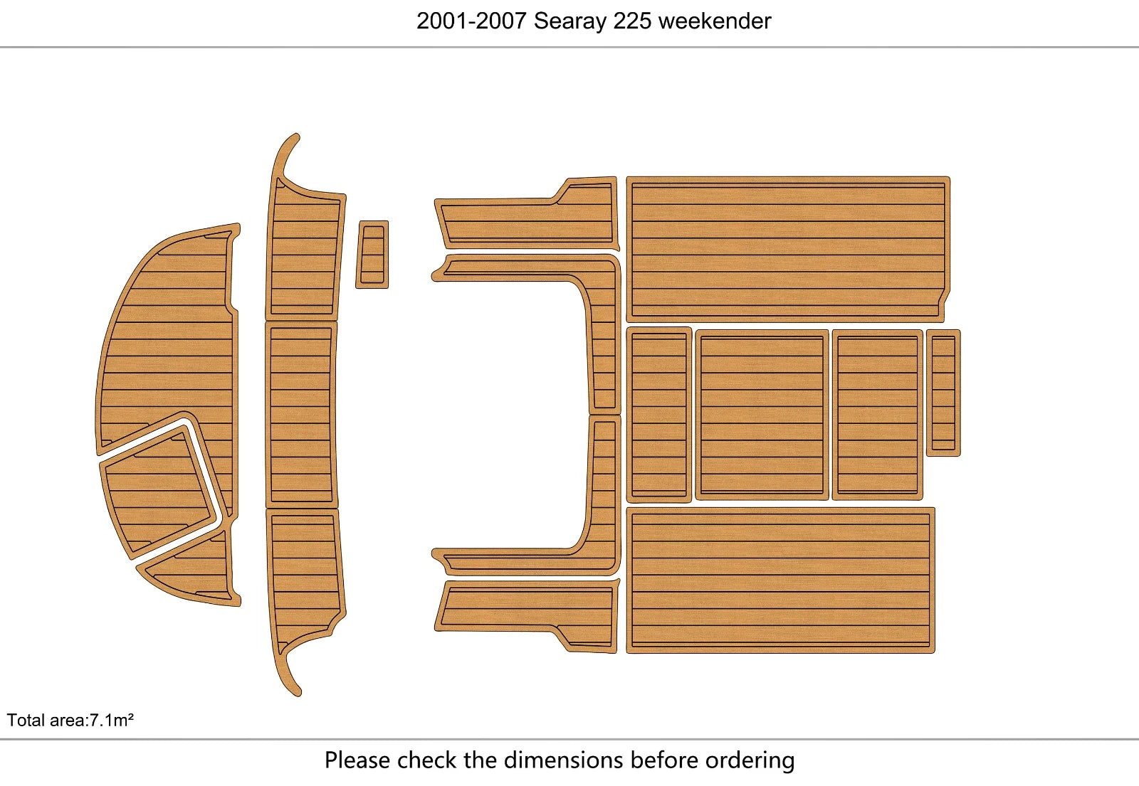 EVA Teak Flooring Mat for Sea Ray 225 Weekender (2001)