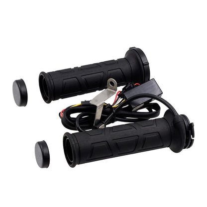 1 Pair 22MM 7/8" Motorcycle Electric Hot Handlebar Grips Adjustable Black