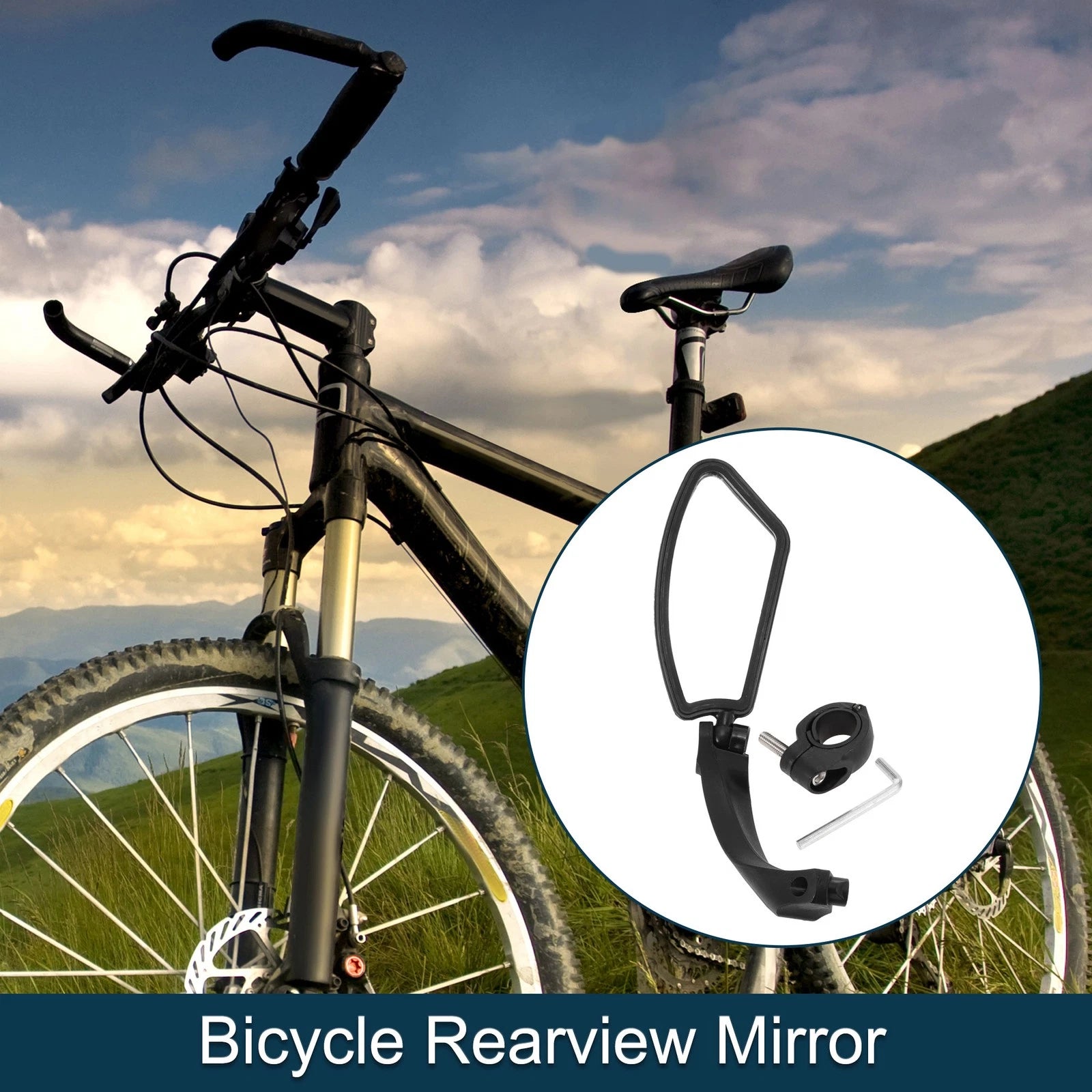 Bike Rear View Mirror Front Left 11.2x4.5cm Replacement for Mountain Bike