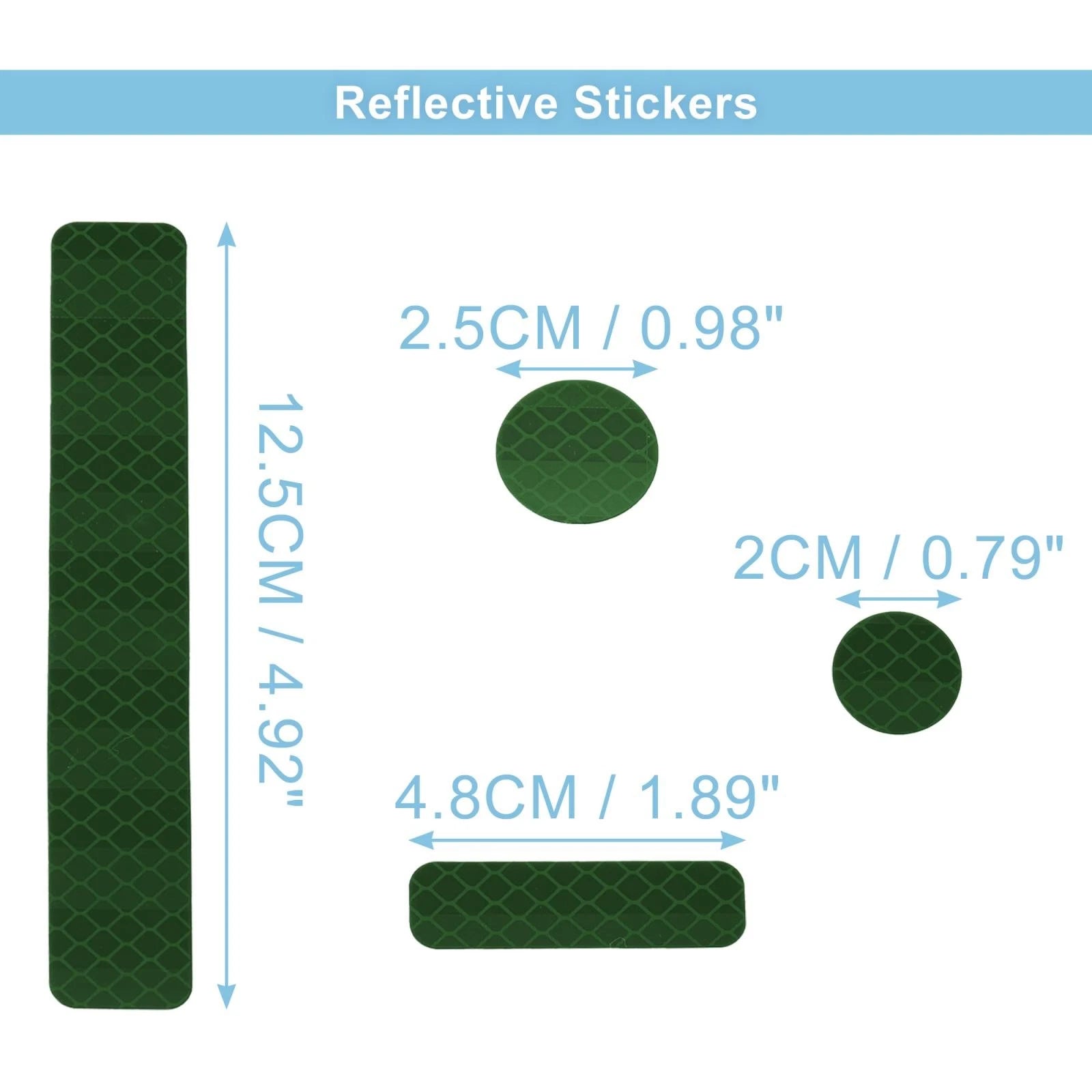 14pcs Bicycle Reflective Stickers for Helmet Adhesive Tape Reflector Green