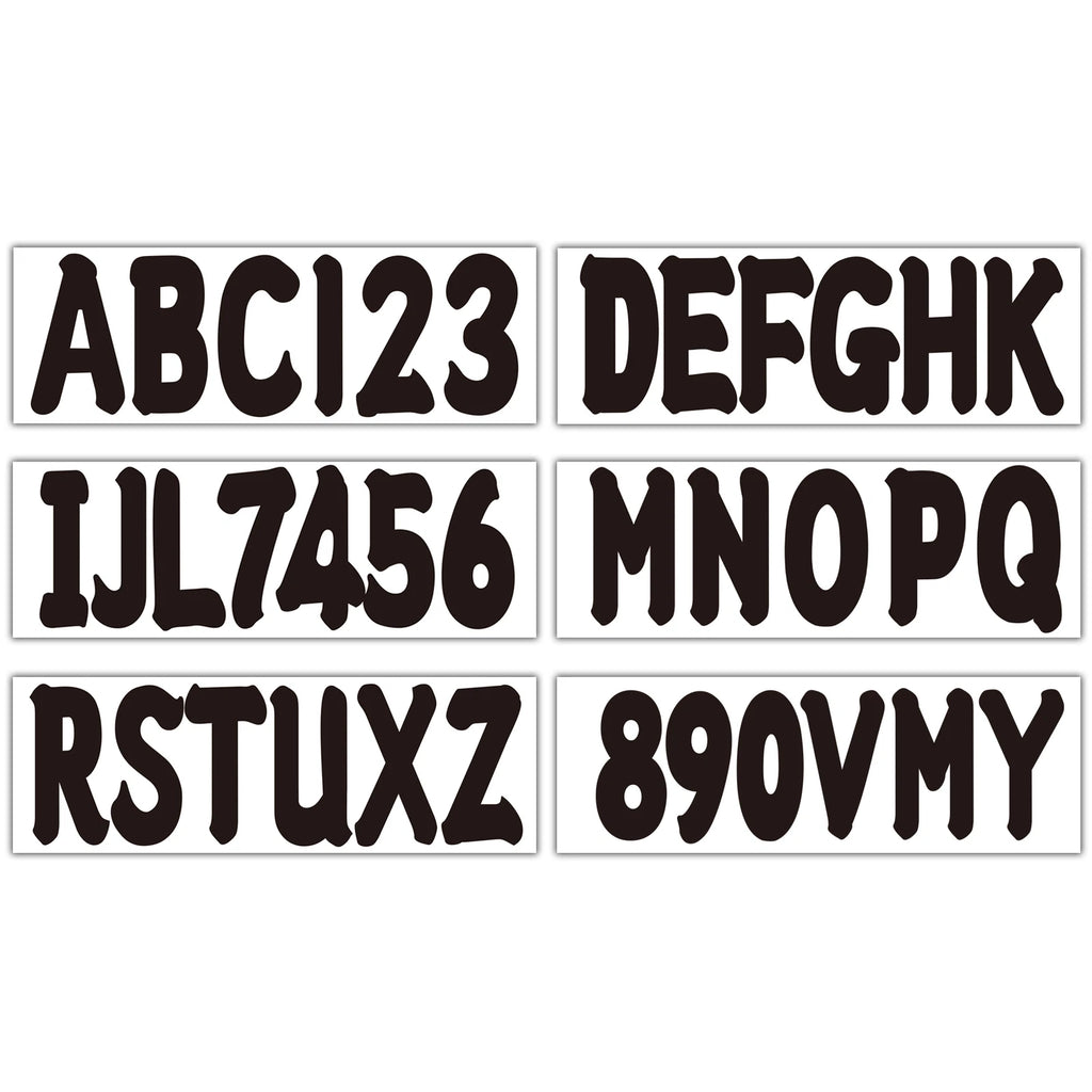 Set of 4 Marine Alpha-Numeric Registration Numbers & Letter Stickers