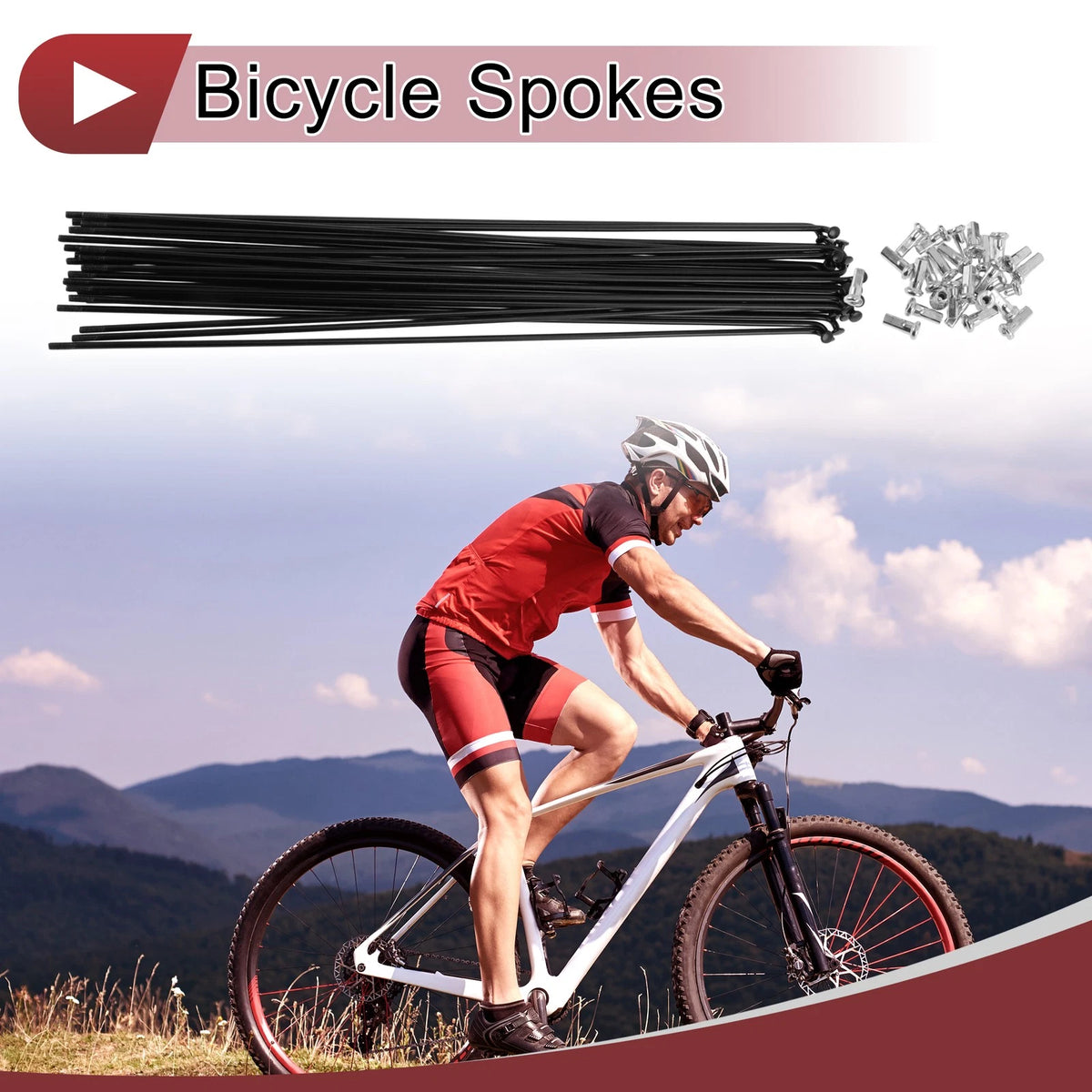 Bicycle Spoke Set 12G 278 mm Carbon Steel Black for 28 inch Wheels