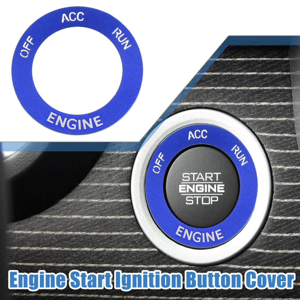 Engine Start Button Sticker for Dodge Charger Challenger (2015–2023) - Aluminum Alloy Blue