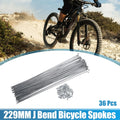 Bicycle Spokes Kit 36pcs J Bend Steel 229mm with Nipples for 14G Cycle