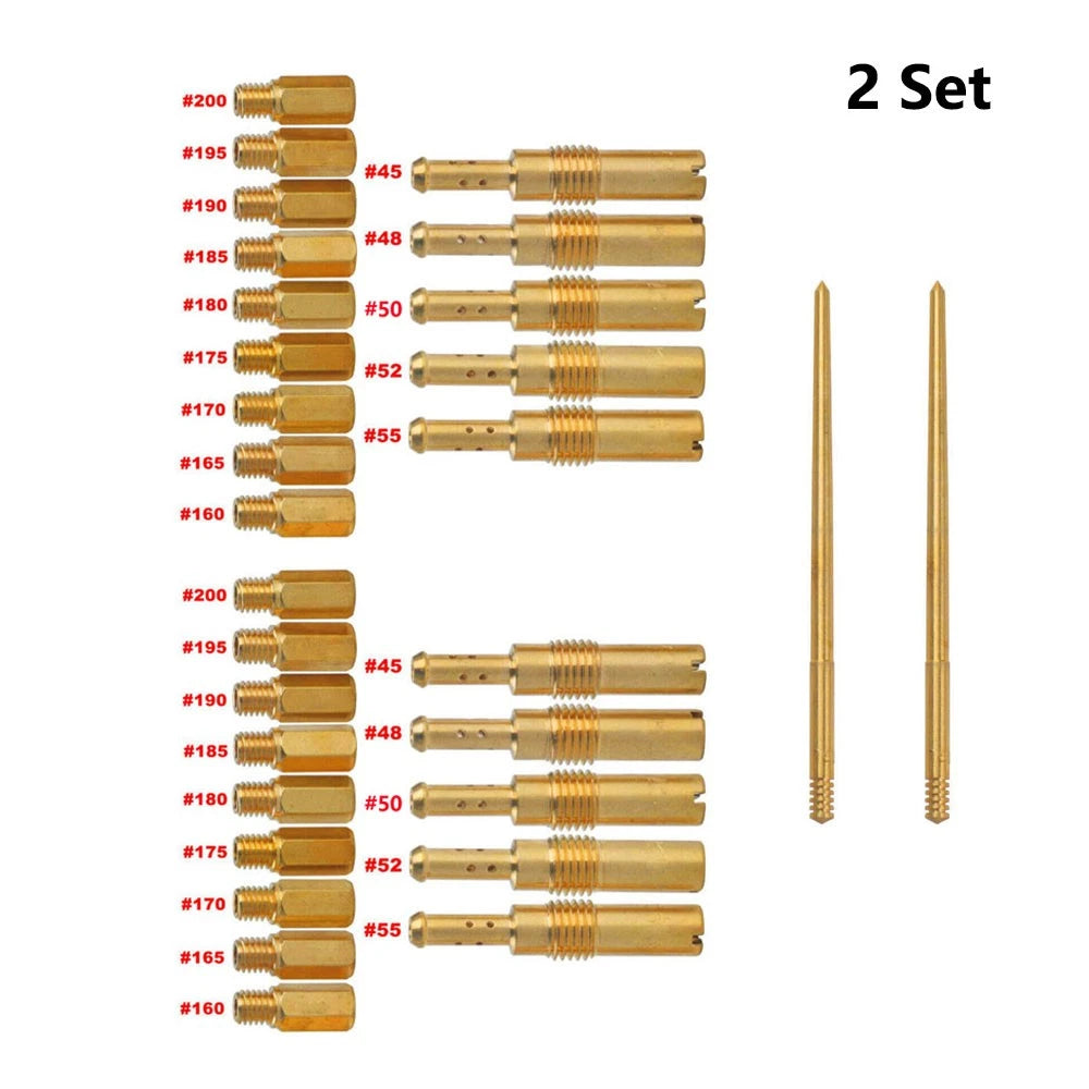 2X Carb Main Jet Pilot/Slow Jet Needle for Keihin FCR PWK OKO CVK PWM