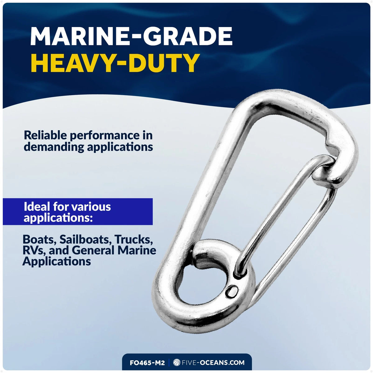 Set of 2 Asymmetric Snap Hooks for Five Oceans FO465-M2 (3-5/32 inches)