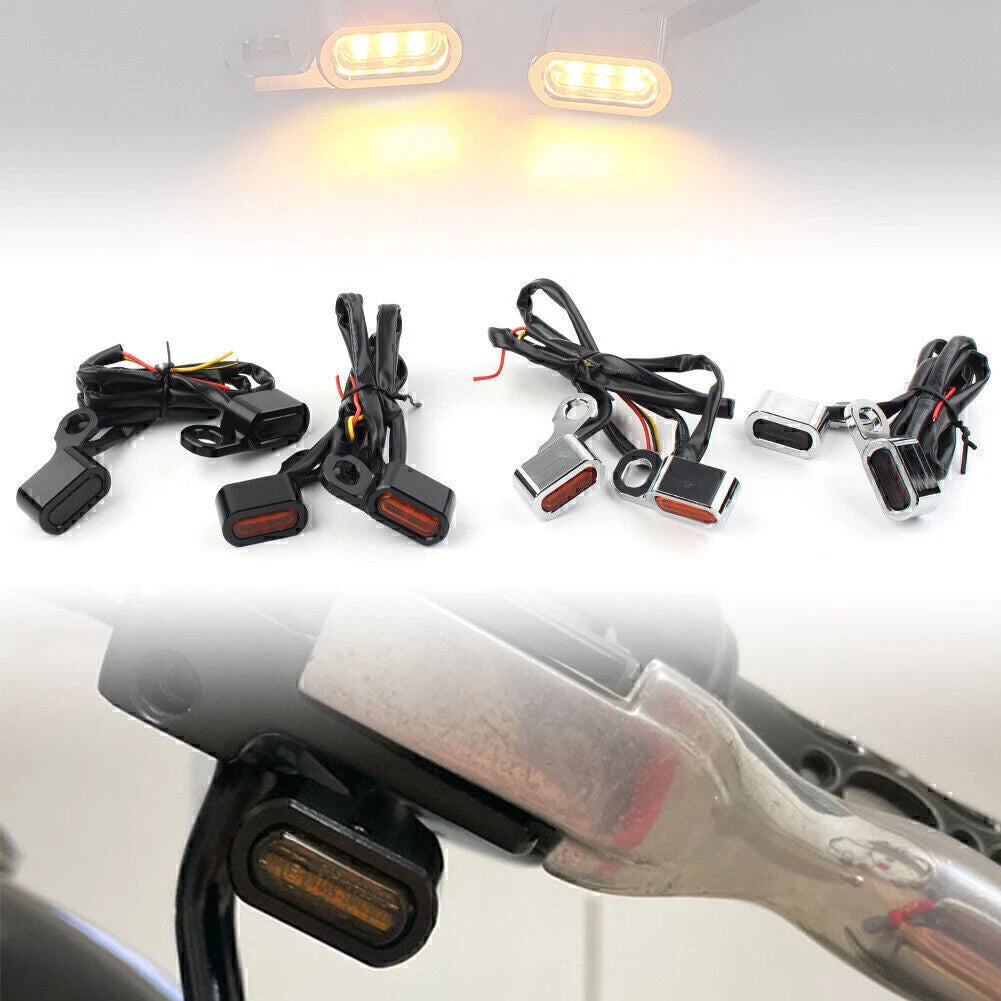 Chrome Amber Front Turn Signal Light for Harley Dyna (1996–2017)