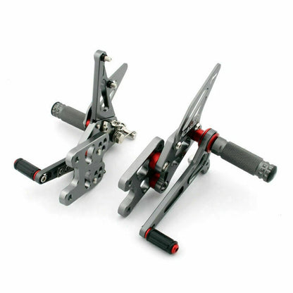 Adjustable Rearset for Suzuki GSX-R 1000 (2007–2008) - Aluminum Gray
