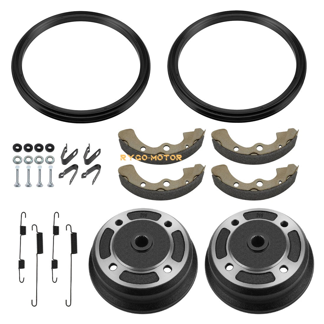 2PC Front Brake Drum & Shoes Kit for Kawasaki Mule 2510 3000 3010 3020 4000 4010