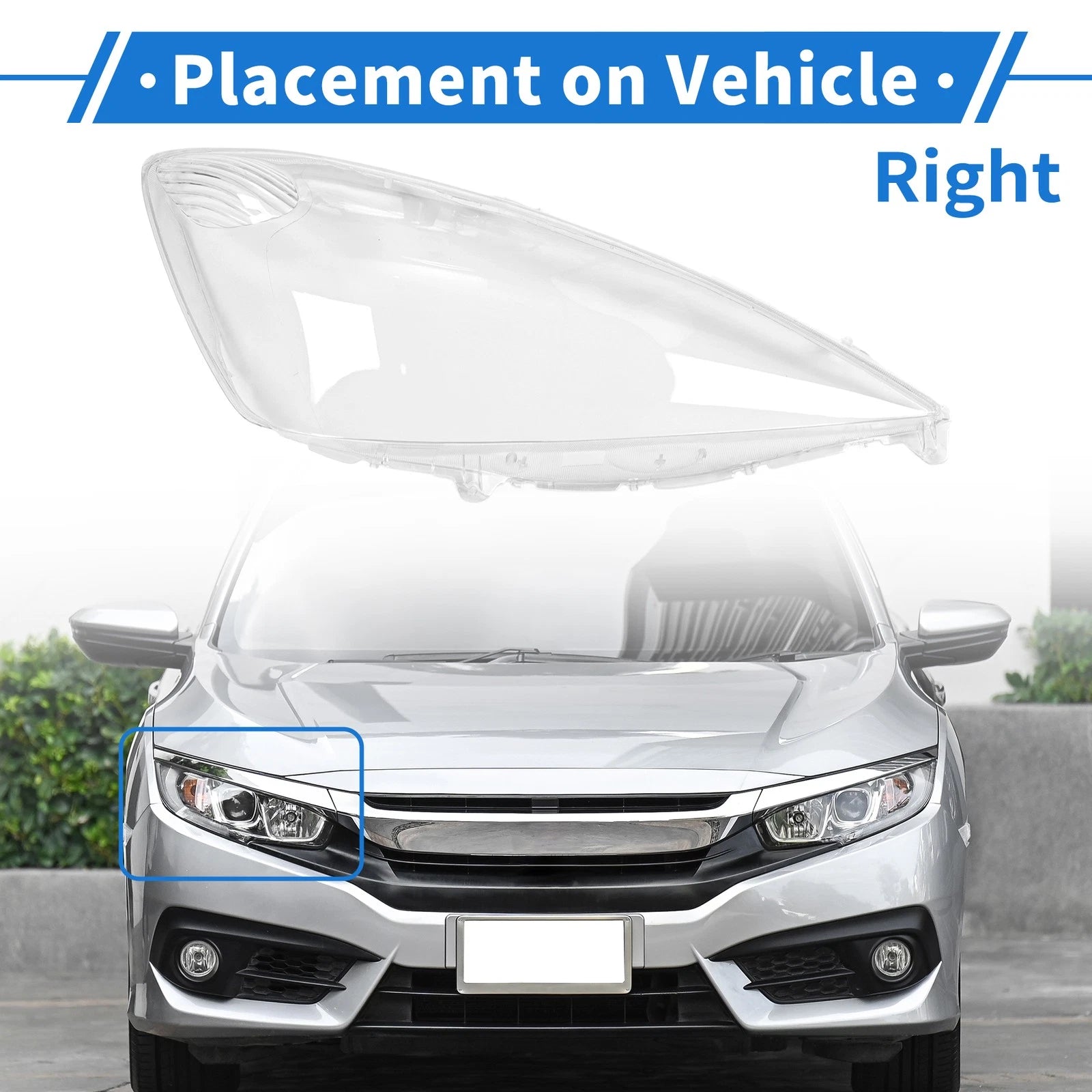 Headlight Lens Cover Front Right Replacement for Honda Fit (2009–2010)