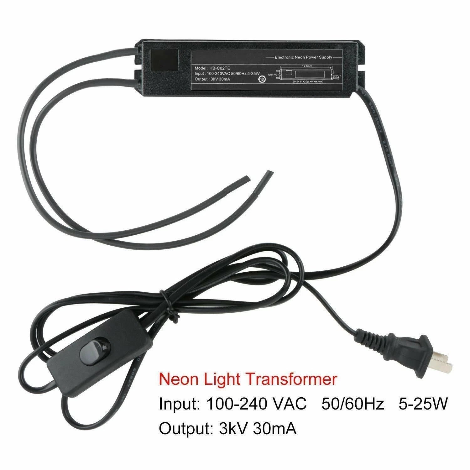 Neon Sign Transformer Power Supply for Electronic Neon Light (3KV)