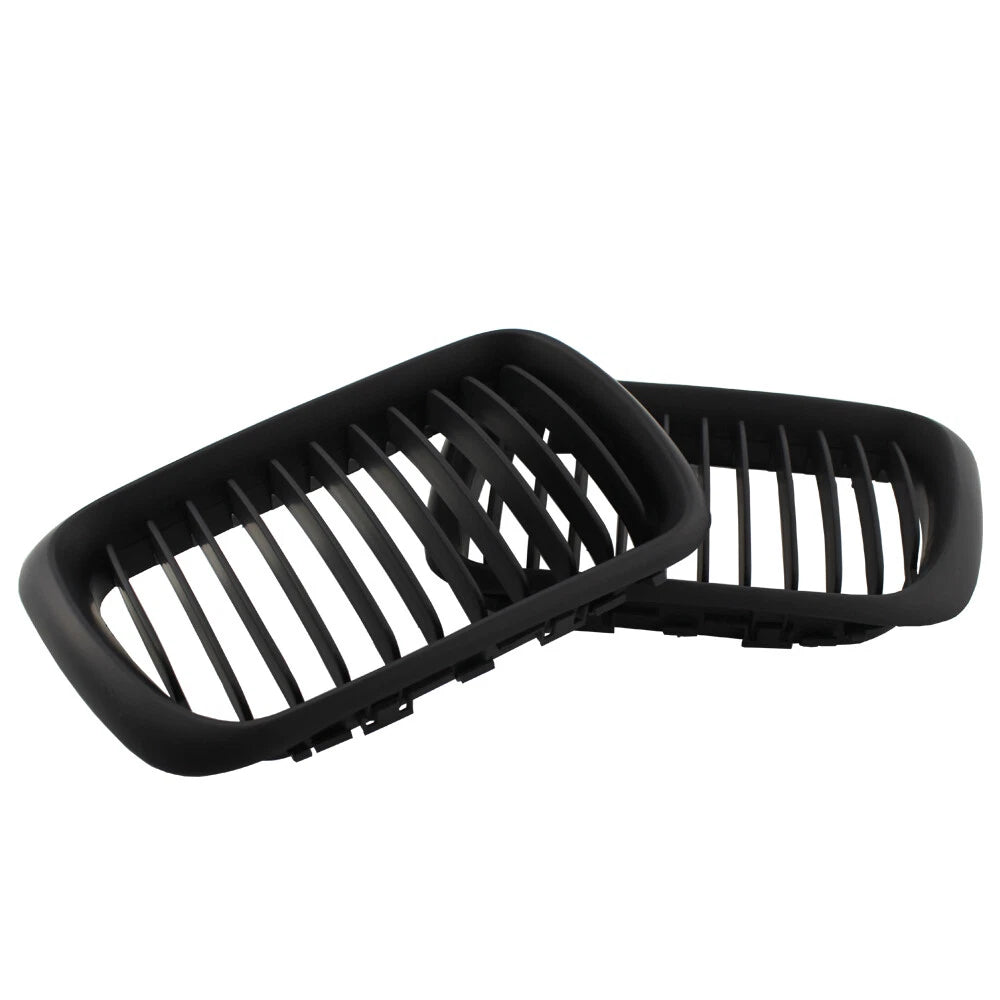 2X Matte Black Front Bumper Kidney Grille for BMW 3-Series E36 (1997–1999)