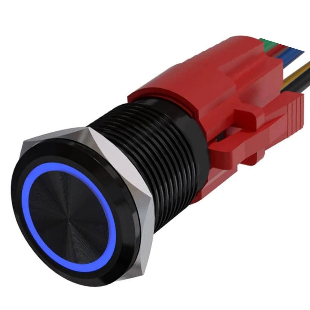 22mm 12V Metal Momentary Push Button Switch with LED Light (IP67)