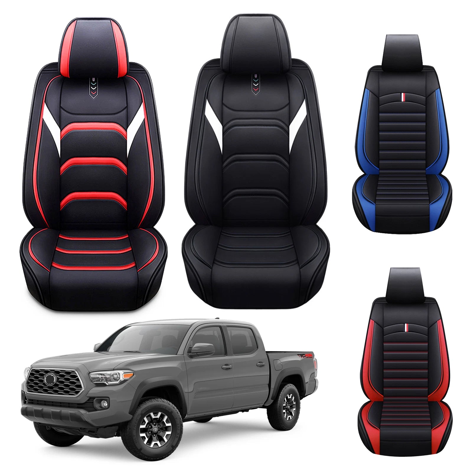 1X Leather Car Seat Cover for Toyota Tacoma (2016–2023) Front & Rear Protectors