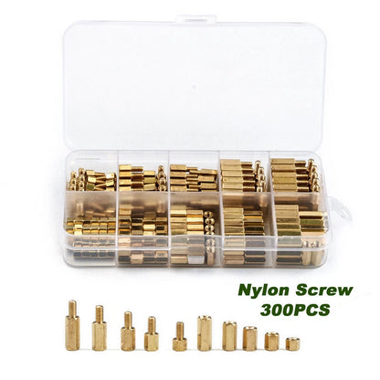 300pcs M3 Hex Tapped Copper Brass Stand Off Screw Spacer Pillar