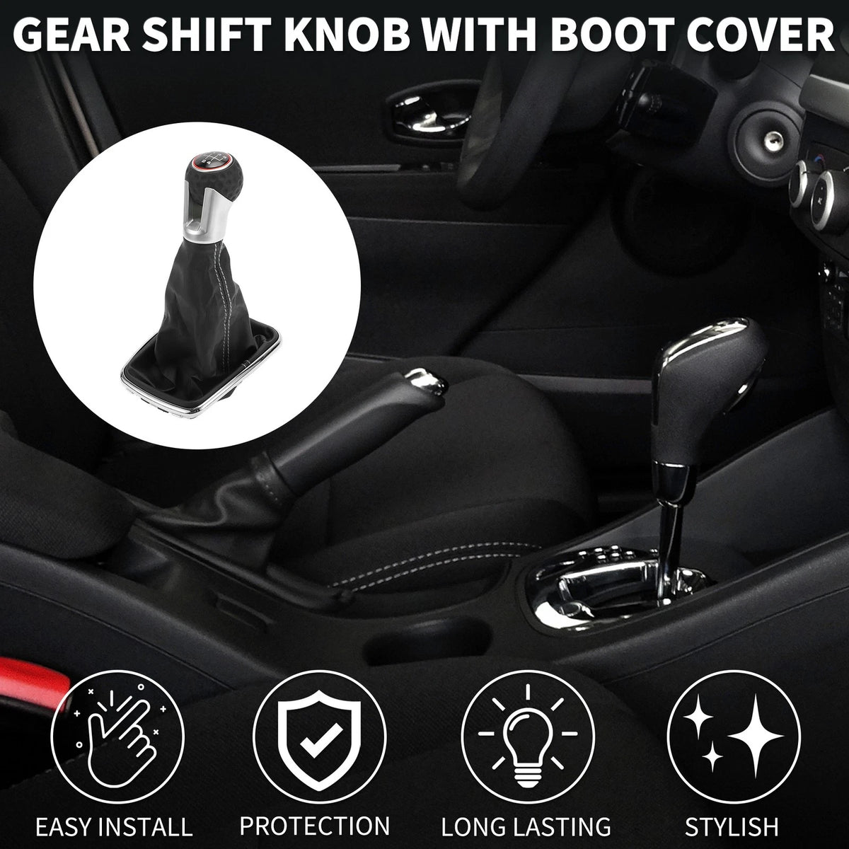 Gear Shift Knob with Cover Replacement for Volkswagen Jetta Bora (1999–2004)