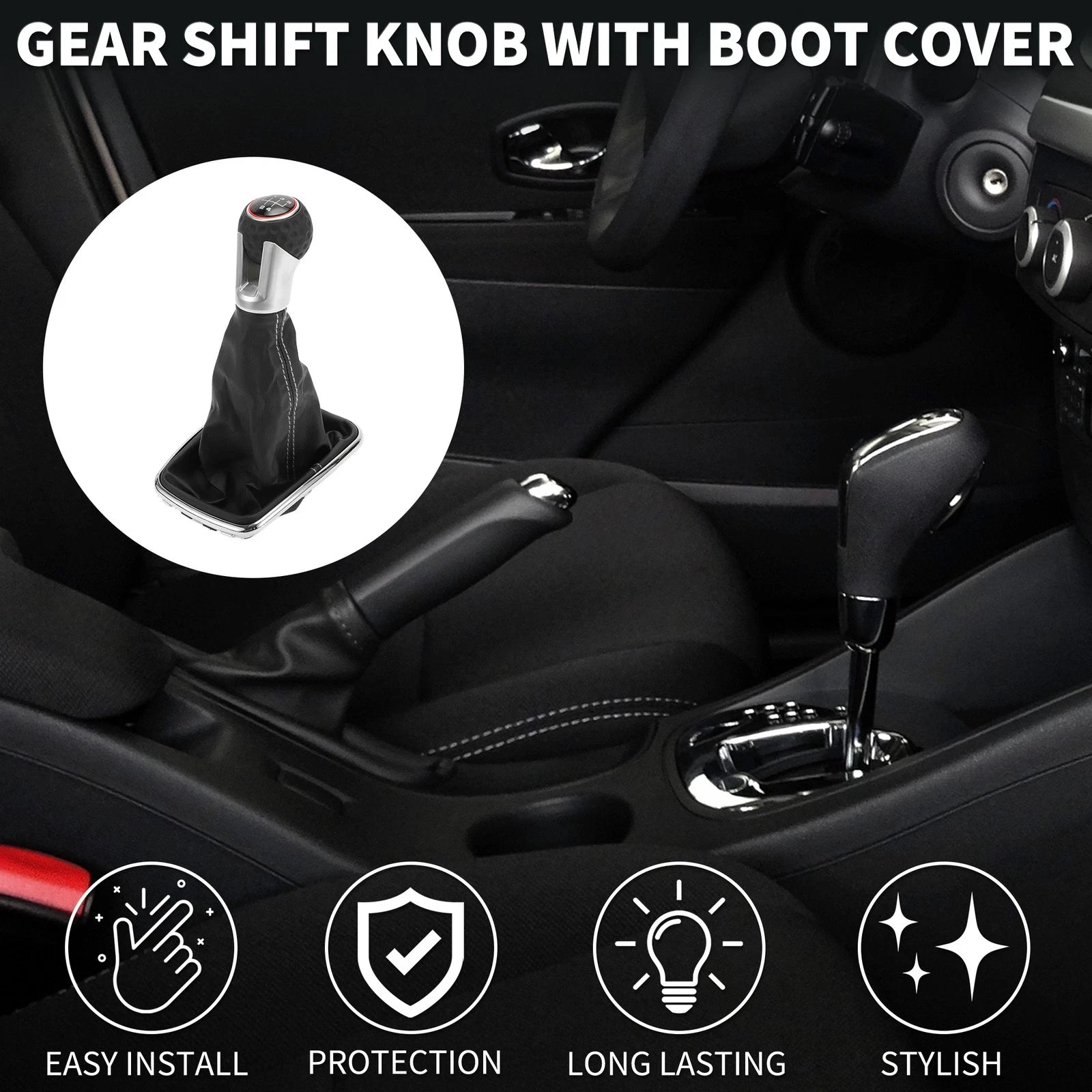 Gear Shift Knob with Cover Replacement for Volkswagen Jetta Bora (1999–2004)