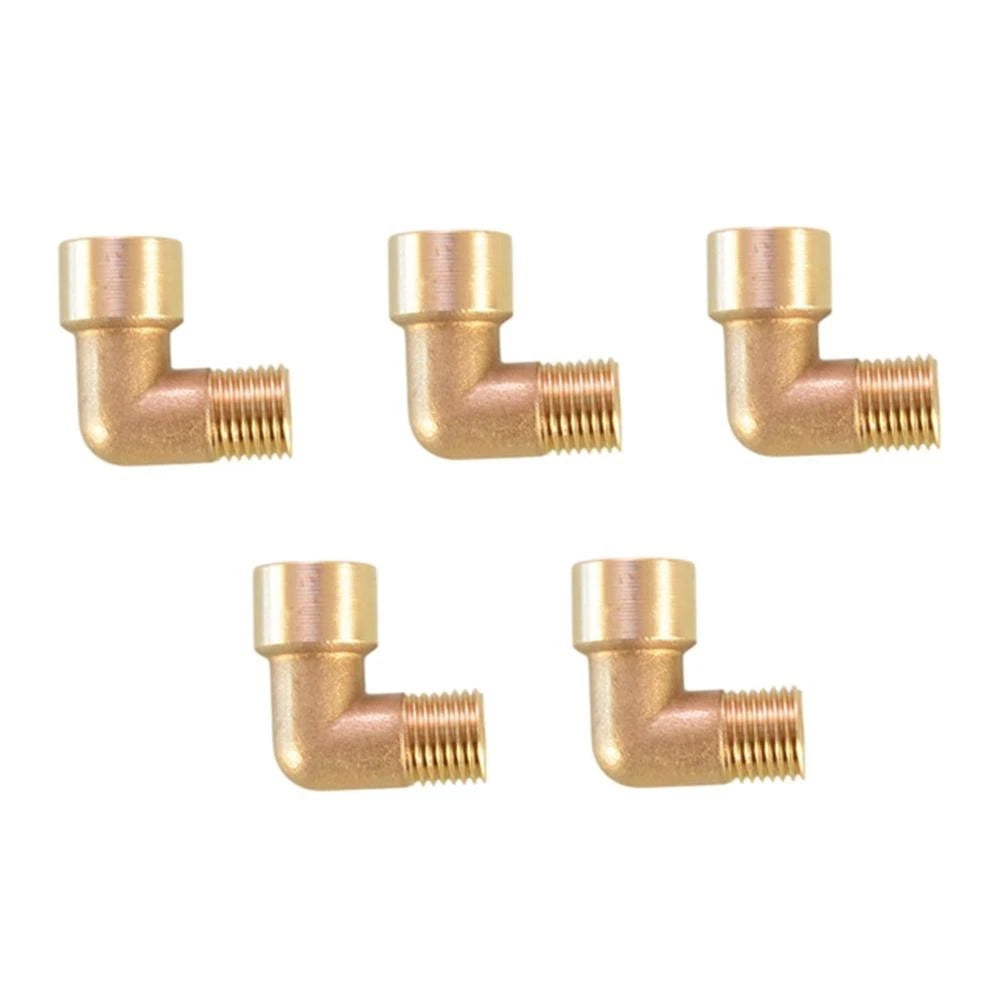 Pack of 5 Brass Pipe Elbows for Various Applications
