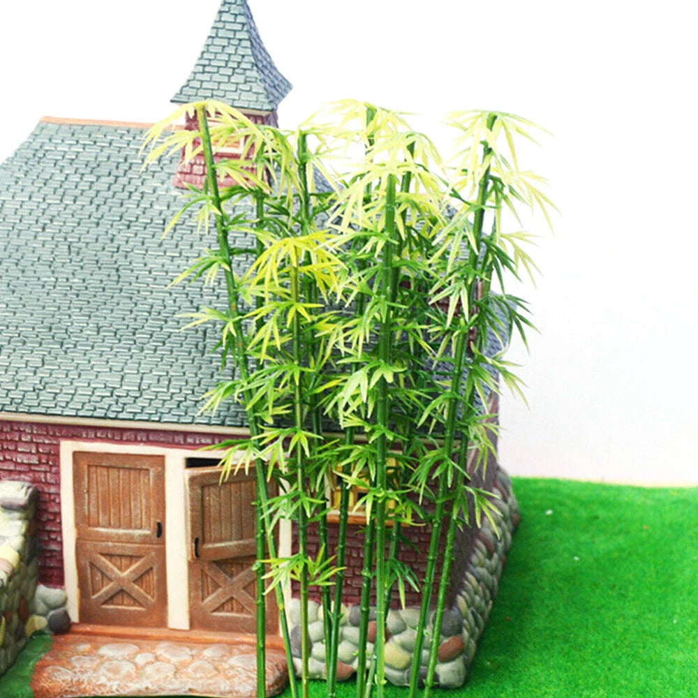 50Pcs Miniature Green Bamboo Trees for Scenery Decoration