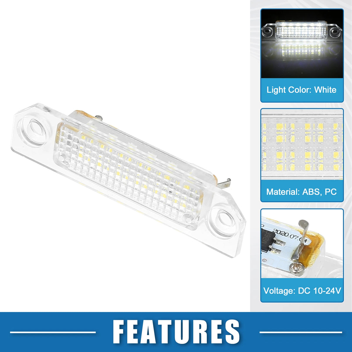 2X LED License Plate Light No. 6E5Z13550A for Ford Fusion (2006–2012)