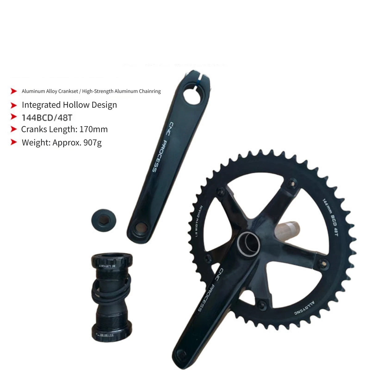 48T 144BCD Chainring for Hollowtech Crankset (Fixed Gear, Track Bikes)