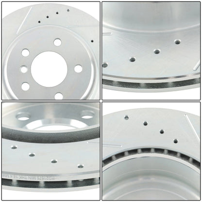 Rear Drilled Brake Rotor & Brake Pad for BMW ActiveHybrid 5 (2012–2016)