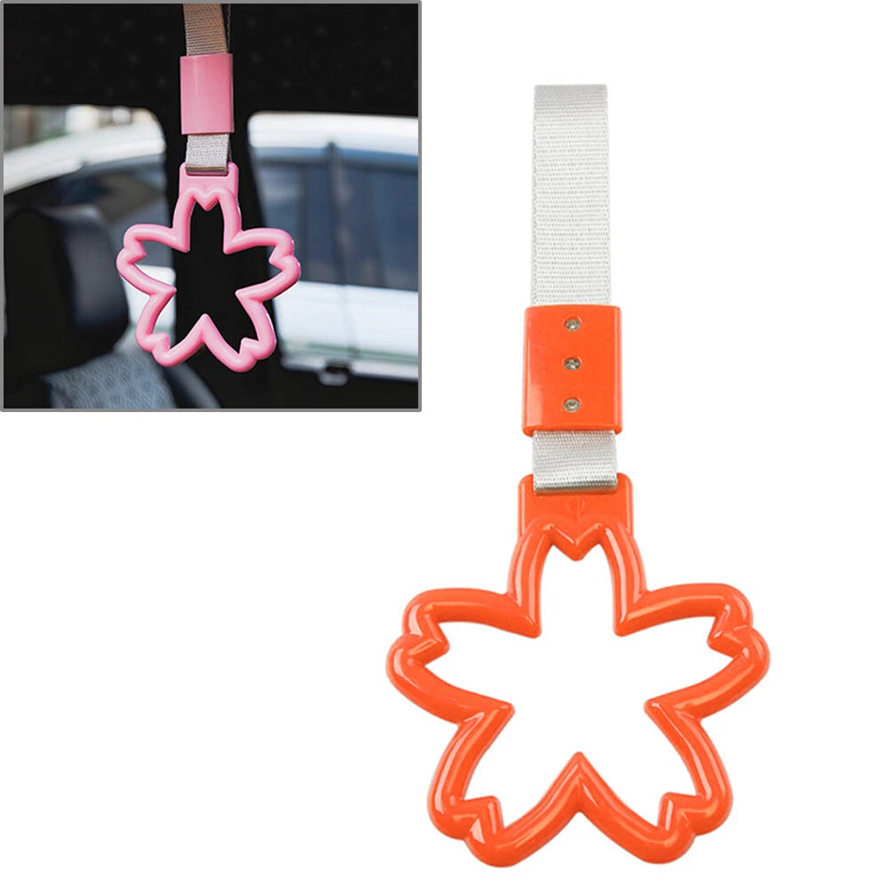 Orange Cherry Blossom Ring Handle Strap for Train Bus