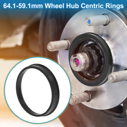 Set of 4 Wheel Hub Centric Rings for Universal Fit (OD 64.1mm, ID 59.1mm)