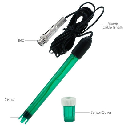 pH Electrode Probe with 300cm Cable BNC Type for Aquarium and Lab Testing