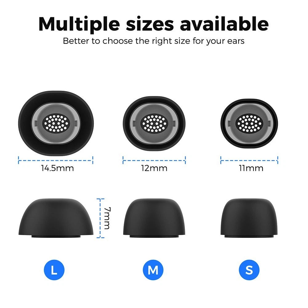 Silicone Ear Tips for Galaxy Buds3 Pro (S, M, L) - Black