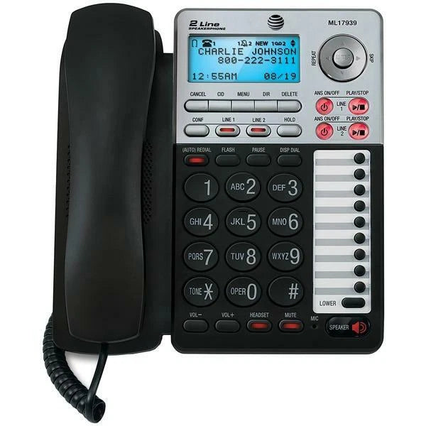 2 Line Corded Speakerphone with Caller ID for AT&T (17939)