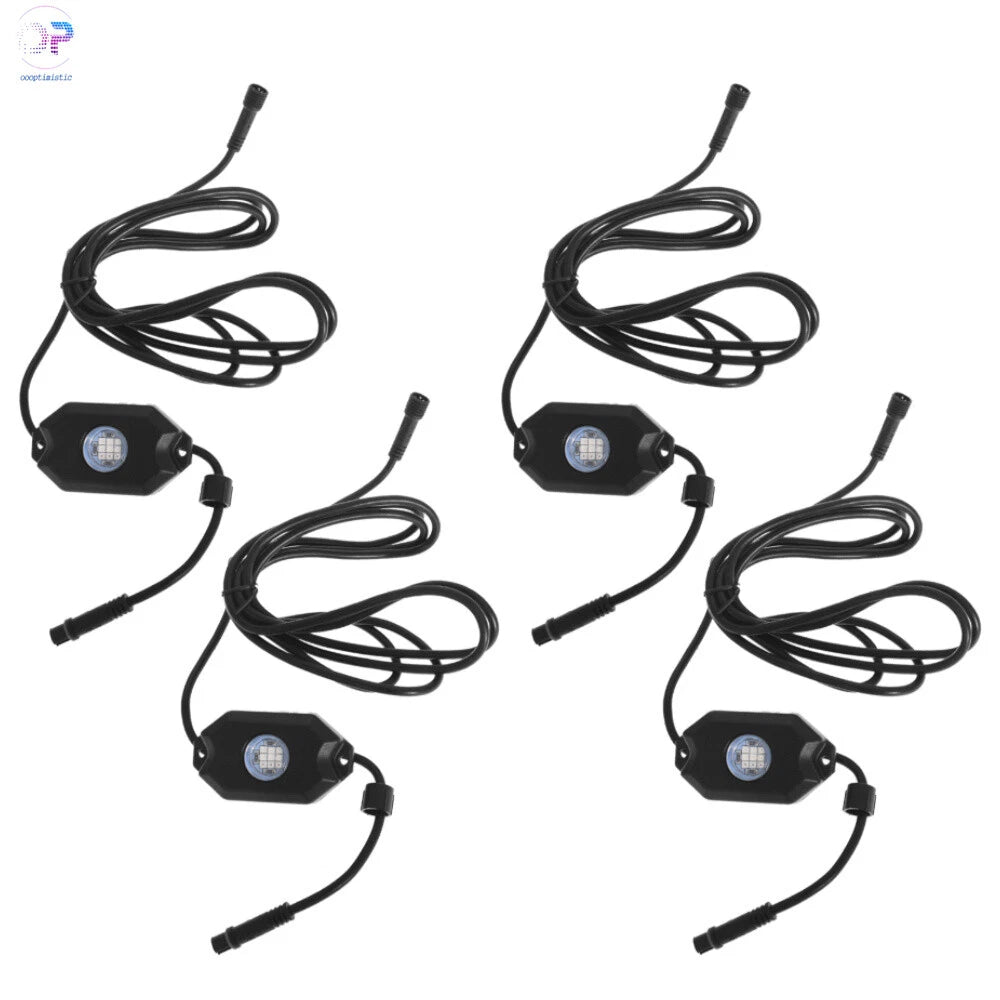 4 Pods RGB LED Rock Lights for Universal Vehicles (Wireless Bluetooth)